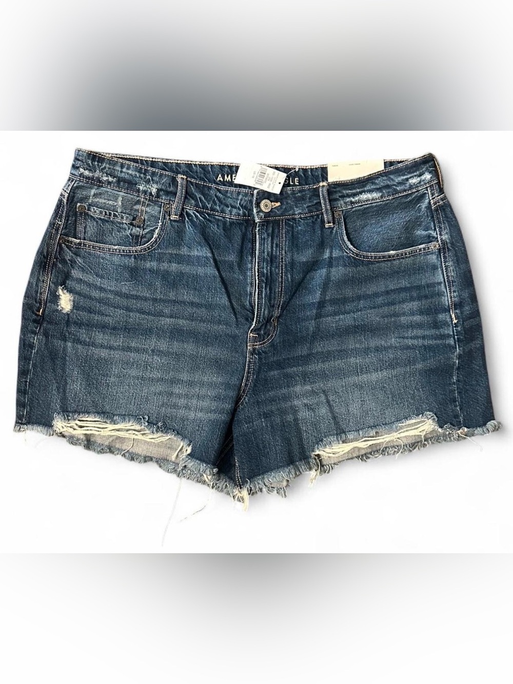 American Eagle Outfitters Distressed Dark Blue Denim Cutoff Shorts